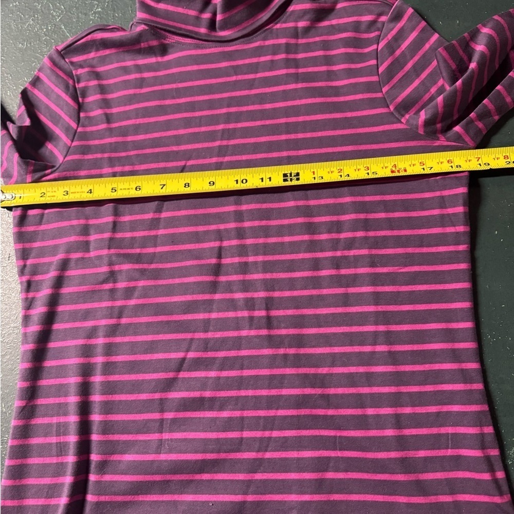 L.L. Bean purple striped turtleneck. Women’s Petite Small - Picture 4 of 7